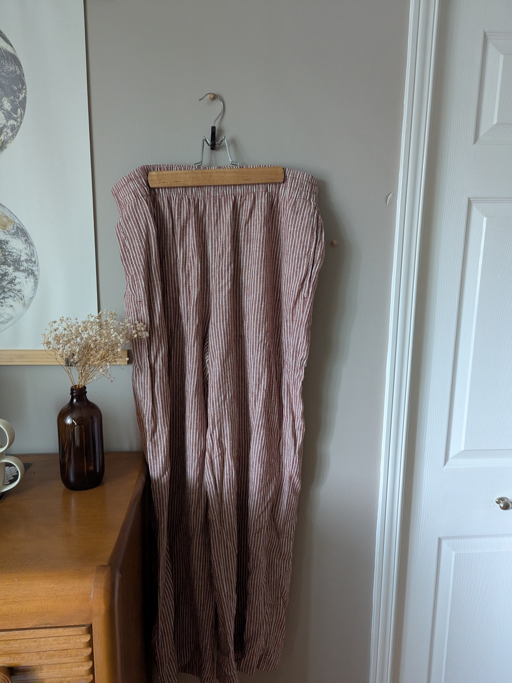 Striped Linen Blend Pants